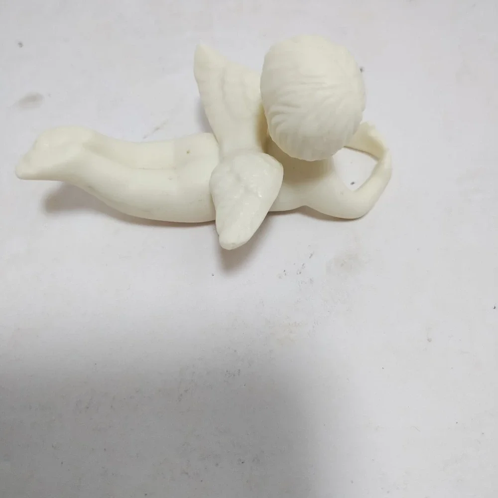 Pair Of Vintage Christmas Angel Candle Climber Huggers Porcelain Set of 2‎ White